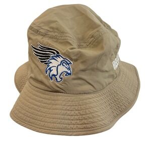 Acrux Tan Nylon Bucket‎ Hat Reeves Embroidered Mascot Logo Khaki Sun Hat OSFM